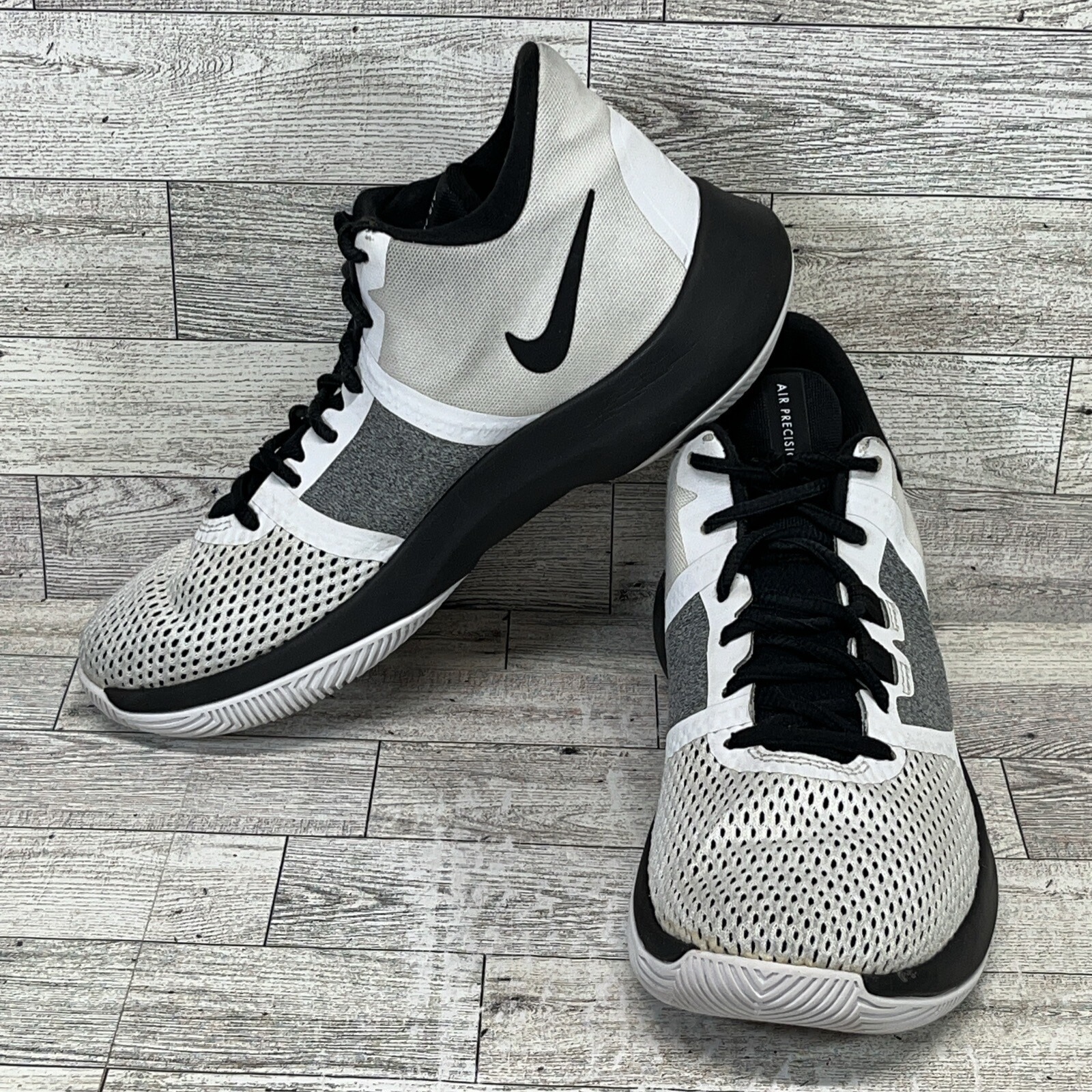 Nike Air Precision Ii White Black Basketball Shoes Aa7069100 Men Size 6